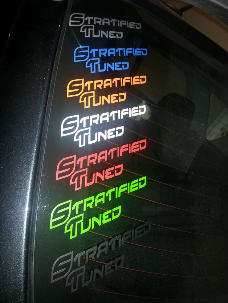 STRATIFIED TUNED Vinyl Decals - Click Image to Close